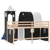 vidaXL Kids' Loft Bed with Tower without Mattress White&Black 80x200cm