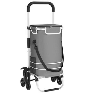 vidaXL Shopping Trolley 1 Grey 47 x 39 x 100.5 cm Oxford fabric