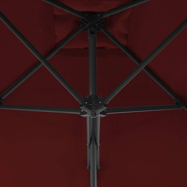 vidaXL Garden Parasol with Steel Pole Bordeaux Red 250x250x230 cm
