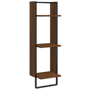 vidaXL 3-Tier Wall Shelf Brown Oak 30x25x100 cm Engineered Wood