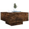 vidaXL Coffee Table with LED Lights Smoked Oak 55x55x31 cm