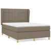 vidaXL Box Spring Bed with Mattress Taupe 140x190 cm Fabric