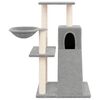 vidaXL Cat Tree with Sisal Scratching Posts Light Grey 82 cm