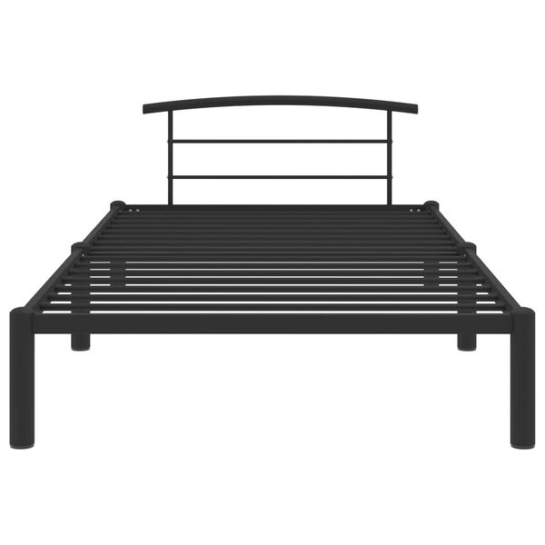 vidaXL Bed Frame without Mattress Black Metal 100x200 cm
