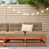 vidaXL Garden Middle Sofa Solid Pine Wood Wax Brown 124 x 62 x 70.5 cm