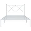 vidaXL Metal Bed Frame without Mattress with Headboard White 100x200cm