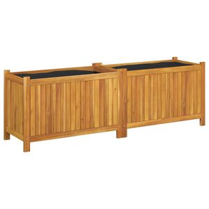 vidaXL Garden Planter with Liner 153x38.5x50 cm Solid Wood Acacia