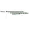vidaXL Electric Retractable Awning Green and White 3 x 2.5 m