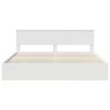 vidaXL Bed Frame with Drawer White 200 x 200 cm Engineer Wood