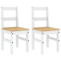 vidaXL Dining Chairs 2 pcs Panama White 40x46x90 cm Solid Wood Pine