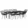 vidaXL Garden Dining Set 9 pcs Black Powder-Coated Steel