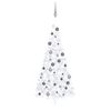 vidaXL Artificial Half Pre-lit Christmas Tree with Ball Set White 240 cm