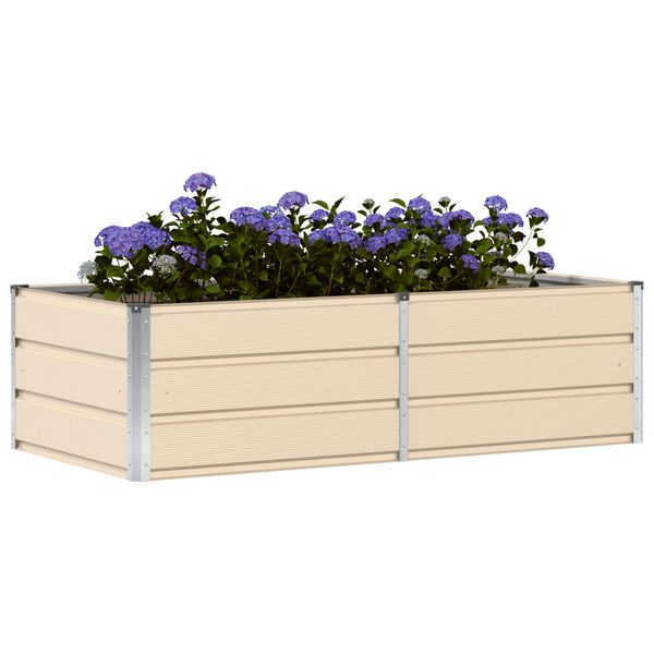 vidaXL Planter Ivory 160 x 80 x 45 cm Steel