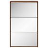vidaXL Shoe Cabinet with Mirror 3-Layer Brown Oak 63x17x102.5 cm