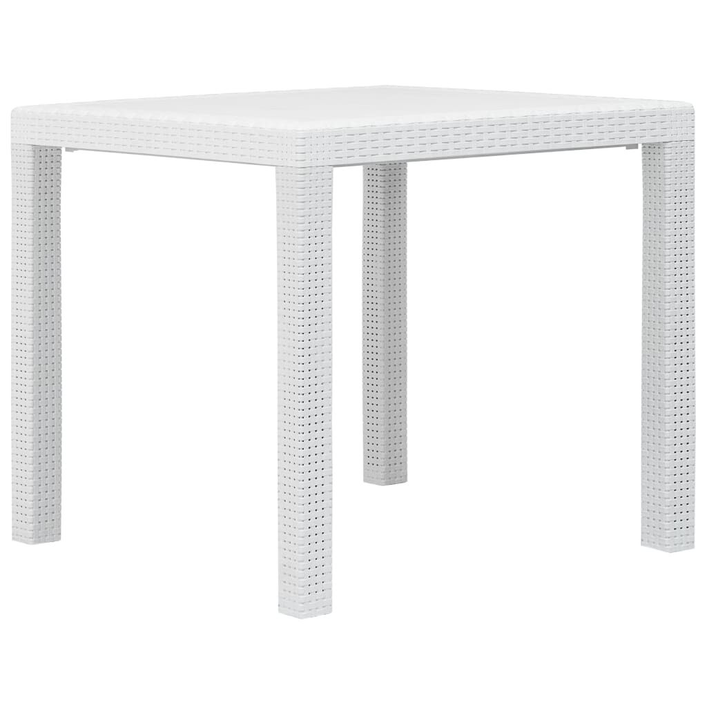 vidaXL Garden Table White 79x79x72 cm Plastic Rattan Look vidaXL