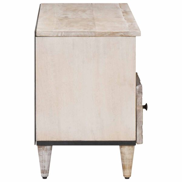 vidaXL TV Cabinet with Shelf White 100 x 33.5 x 46 cm Solid Mango Wood