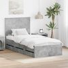 vidaXL Bed Frame with Drawer Concrete Grey 90 x 200 cm Engineer Wood