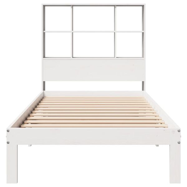 vidaXL Bookcase Bed without Mattress White 90x200cm Solid Wood Pine