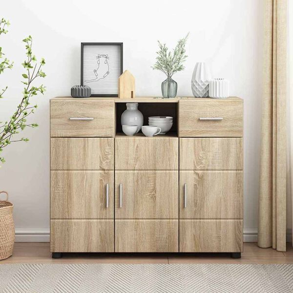 vidaXL Sideboard Sonoma oak 88.5 x 30.5 x 73 cm Engineered Wood
