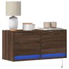 vidaXL TV Wall Cabinet with LED Lights Brown Oak 80x31x35 cm