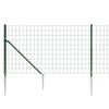 vidaXL Wire Mesh Fence with Spike Anchors Green 1.1x10 m