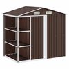 vidaXL Garden Shed with Rack Brown 205x130x183 cm Iron
