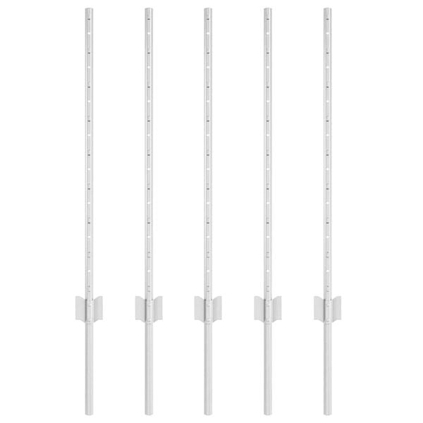 vidaXL Fence Post 5 pcs Silver 80 cm Steel