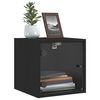 vidaXL Bedside Cabinet with Glass Door Black 35x37x35 cm
