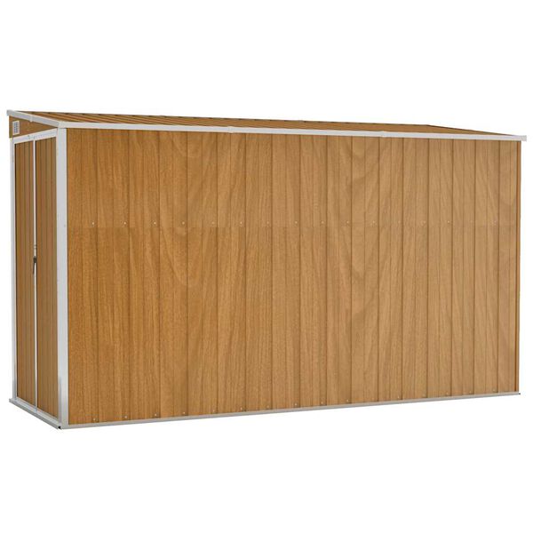 vidaXL Wall-mounted Garden Shed Brown 118x288x178 cm Galvanised Steel