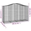 vidaXL Arched Gabion Baskets 11 pcs 200x50x120/140 cm Galvanised Iron