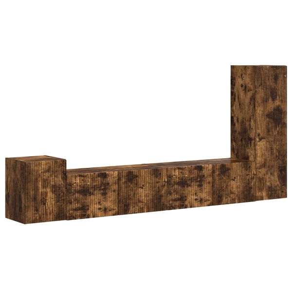 vidaXL TV Cabinet Set Wall-mounted 3 pcs Smoked Oak Engineered Wood