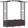 vidaXL Raised Bed with Trellis and Roof Brown 164 x 40 x 138 cm PP