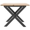 vidaXL Coffee Table X-Frame 80x50x40 cm Solid Wood Pine and Steel