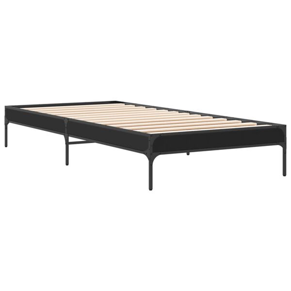 vidaXL Bed Frame without Mattress Black 75x190 cm Small Single