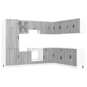 vidaXL 14 Piece Kitchen Cabinet Set "Porto" Grey Sonoma Engineered Wood