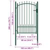 vidaXL Fence Gate Emmen with Spikes Steel 104x117 cm Green