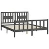 vidaXL Bed Frame without Mattress Grey Solid Wood Pine 160x200 cm