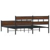 vidaXL Metal Bed Frame without Mattress Brown Oak 180x200 cm Super King