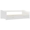 vidaXL Pull-out Sofa Bed Frame without Mattress White Pinewood 90x200 cm