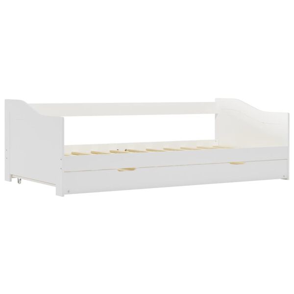 vidaXL Pull-out Sofa Bed Frame without Mattress White Pinewood 90x200 cm