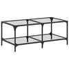 vidaXL Coffee Table with Transparent Glass Top 98.5x50x40 cm Steel