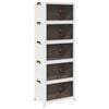 vidaXL Stackable Storage Box with Wheels 5-Tier 75 L 64x40x179 cm