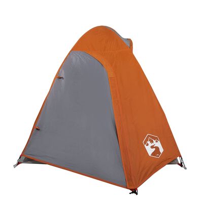 vidaXL Camping Tent 2-Person Grey and Orange Waterproof