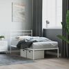 vidaXL Metal Bed Frame without Mattress with Headboard White 107x203cm