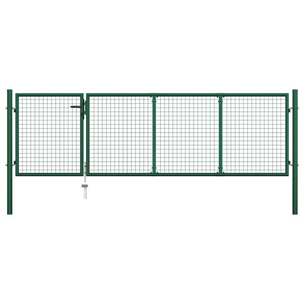vidaXL Garden Gate Steel 350x100 cm Green