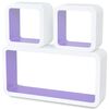 vidaXL Wall Cube Shelves 6 pcs White and Purple