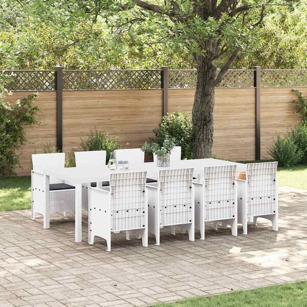 vidaXL Garden Dining Set 9 pcs Light Grey Polypropylene