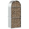 vidaXL Log Holder Silver 80x45x190 cm Galvanised Steel