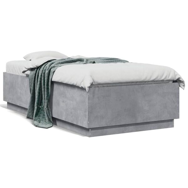 vidaXL Bed Frame without Mattress Concrete Grey 90x190 cm Single