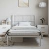 vidaXL Metal Bed Frame without Mattress with Headboard White 100x190cm